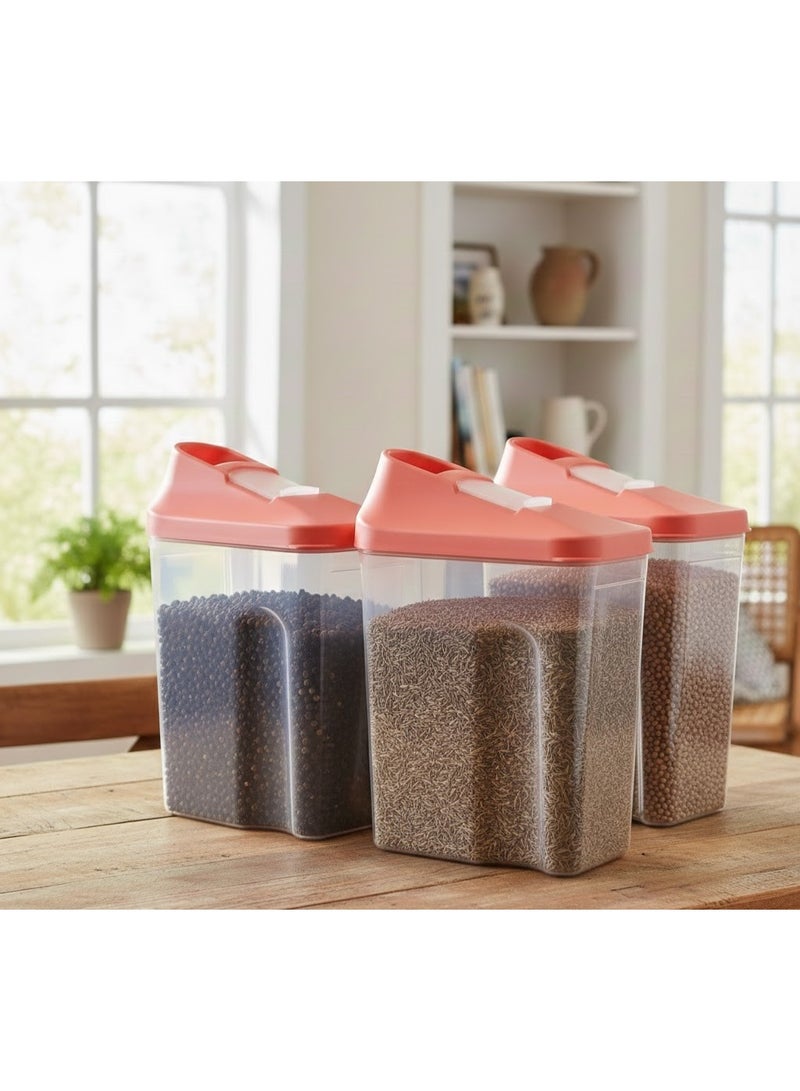 favilla 4-piece plastic spice container set with airtight lids – 250ml capacity – 8 x 5.5 x 12.5cm - Image 3